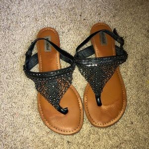 Black jewel sandals